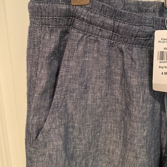 LL Bean Chambray Linen Pants Size 4MT - NWT - Picture 4 of 7